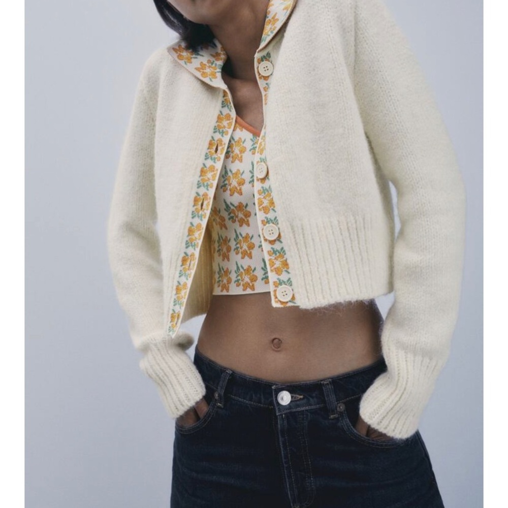 Zara floral jacquard two piece set